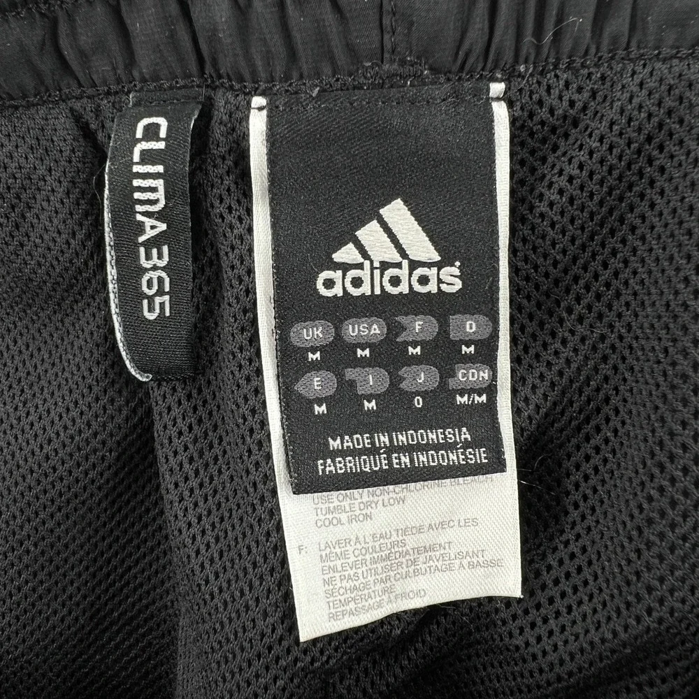 Adidas Clima365 Track Pants Mens M Black White 3-Stripe Windbreaker Athletic Y2K